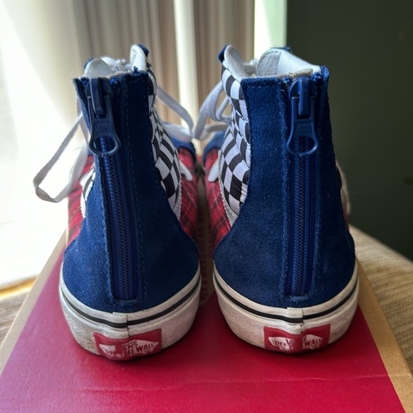 Vans Sk8 Hi Zip Plaid Checkerboard Sneakers - Picture 3 of 4
